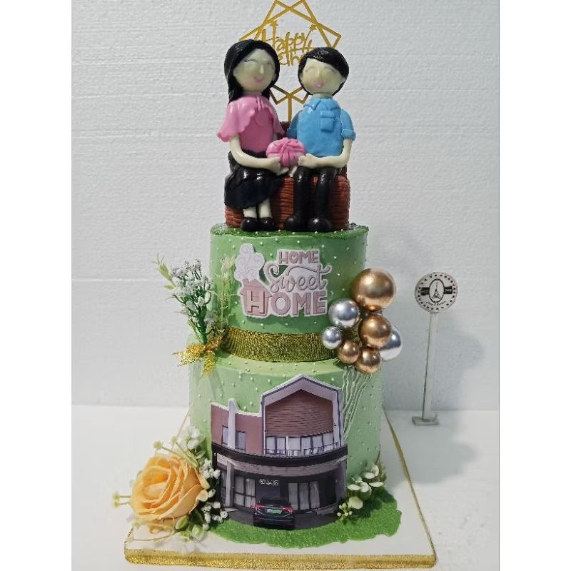 

kue 2tingkat/homecake/kue tema memasuki rumah baru/