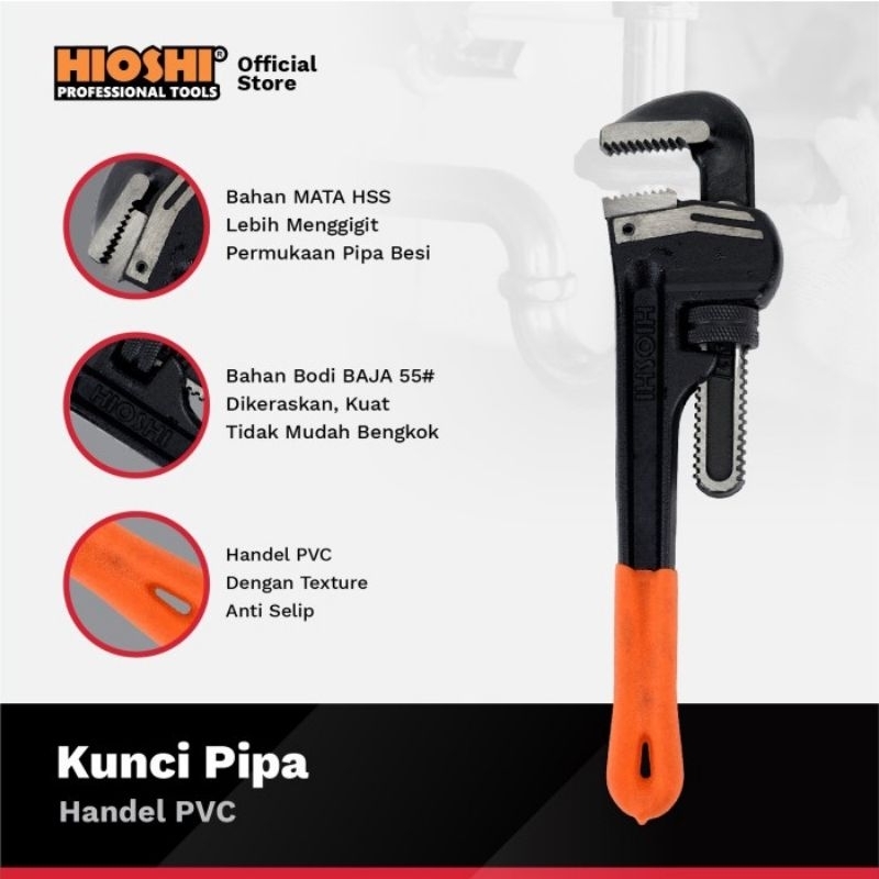 PETEKOL HIOSHI KUNCI PIPA HIOSHI BAJA TEBAL..