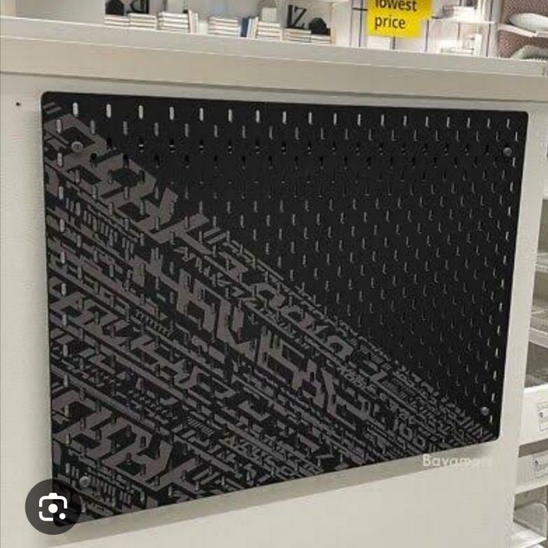 

IKEA UPPSEL papan berlubang workshop gaming pegboard 56x76cm hitam corak