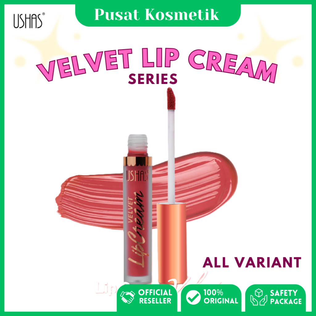 USHAS LG1707 LIP CREAM VELVET ALL VARIANT 3.8G | PEWARNA BIBIR VELVET FINISH TAHAN LAMA