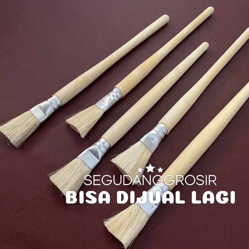 6 PCS DAN 1 LUSIN KUAS KUE MURAH / KUAS KUE KAYU / KUAS MENTEGA / KUAS PANGGANGAN / KUAS KUE KAYU MU