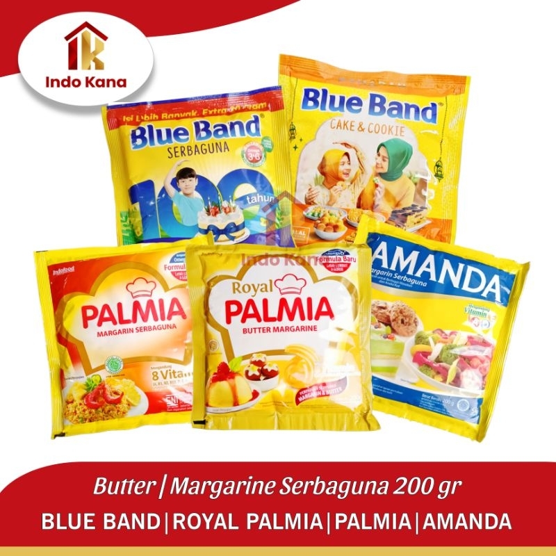 

BLUE BAND/ROYAL PALMIA/PALMIA/AMANDA Butter/Margarine Serbaguna 200 gr