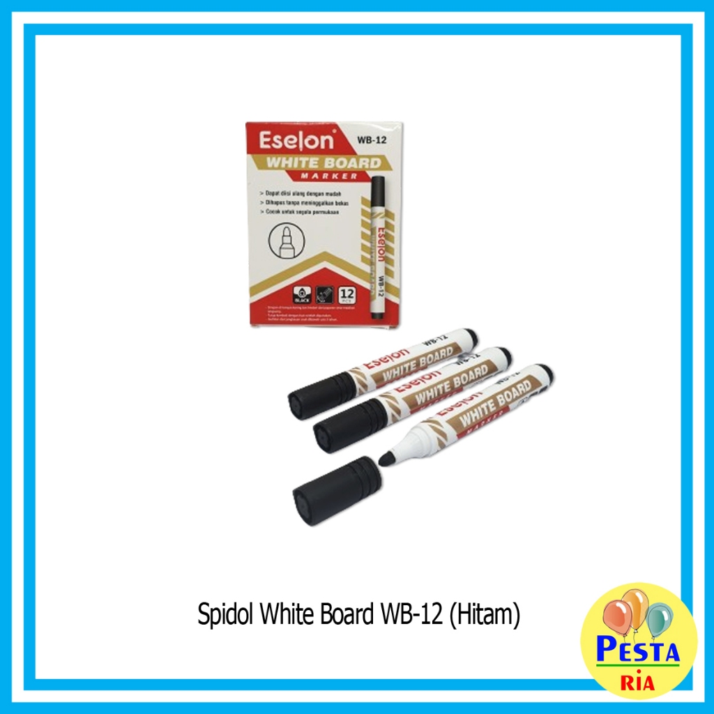 

Murah!! (1Pak isi 12Pcs) Spidol Whiteboard Warna Hitam, spidol papan tulis, spidol akrilik