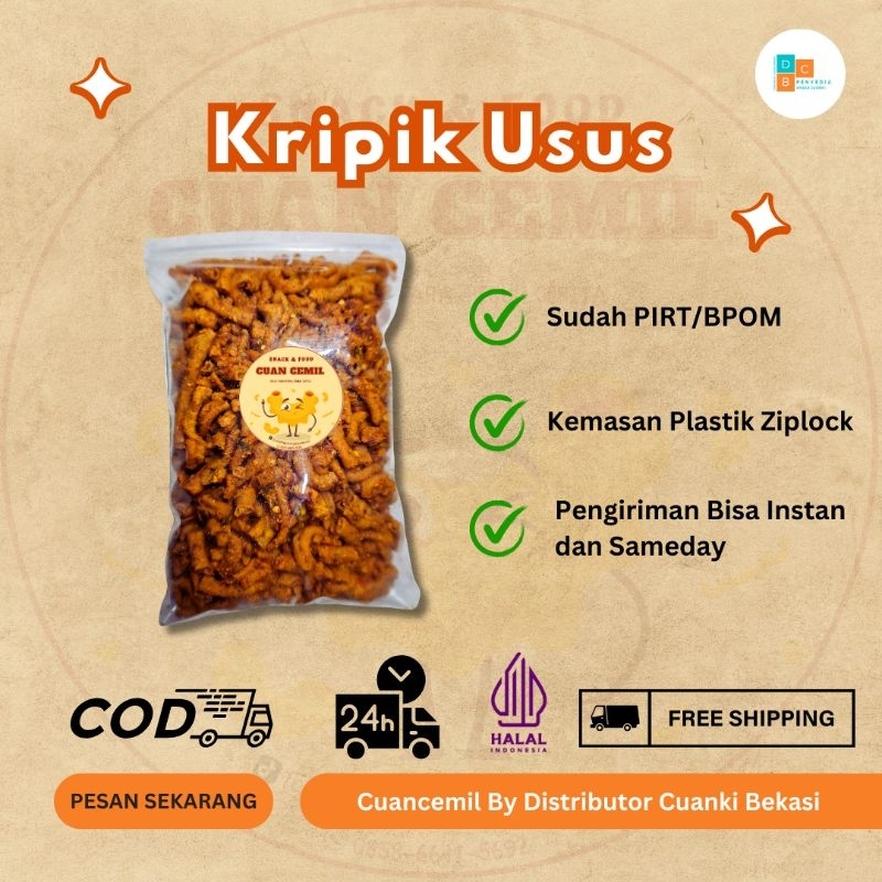 

Keripik Usus Crispy 500gr Pedas Daun Jeruk Kripsus Krispi