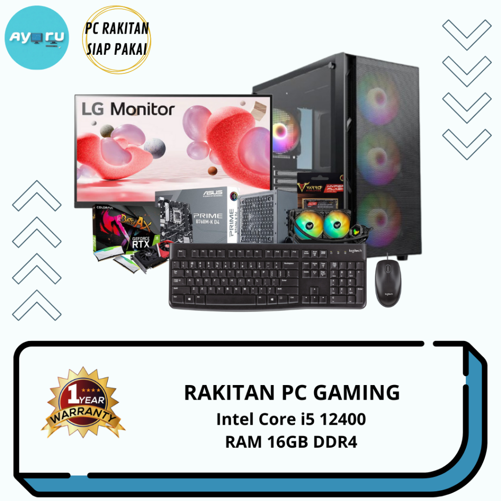 PAKET PC RAKITAN CORE i5 GEN 12 FOR GAMING