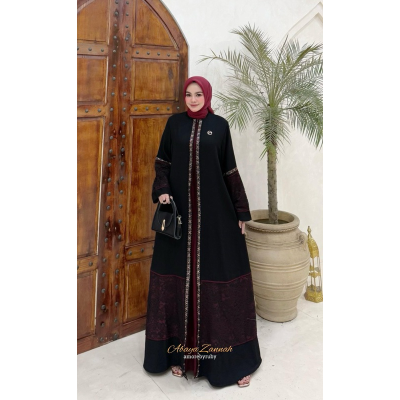 Abaya zannah Amore ruby - Gamis Amore ruby terbaru