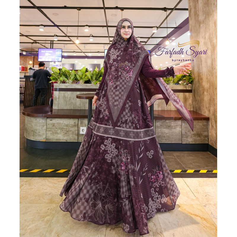 Kameela Syari by Farfadh Syari Burgundy Ceruty Import