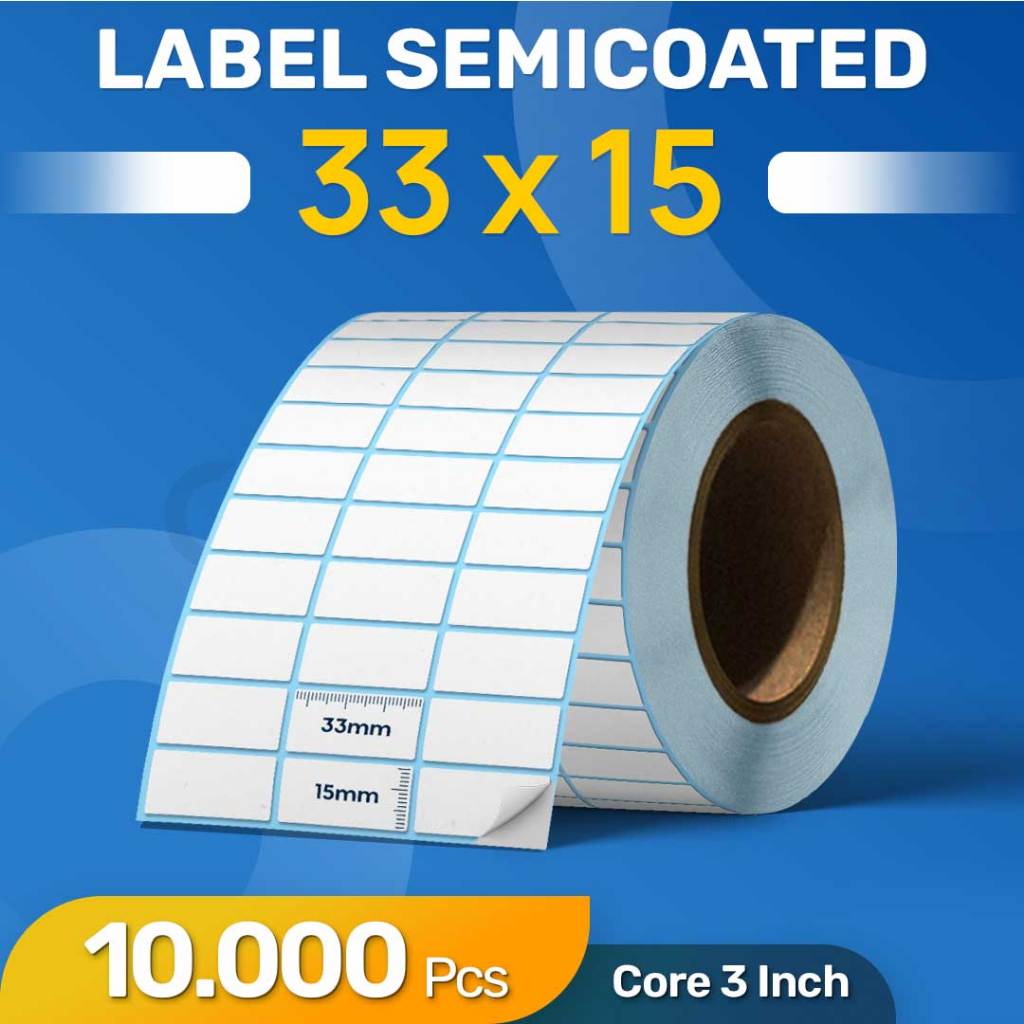 

Label Barcode Ukuran 33x15 mm (3 Line) Isi 10.000 Stiker Semicoated Core 3