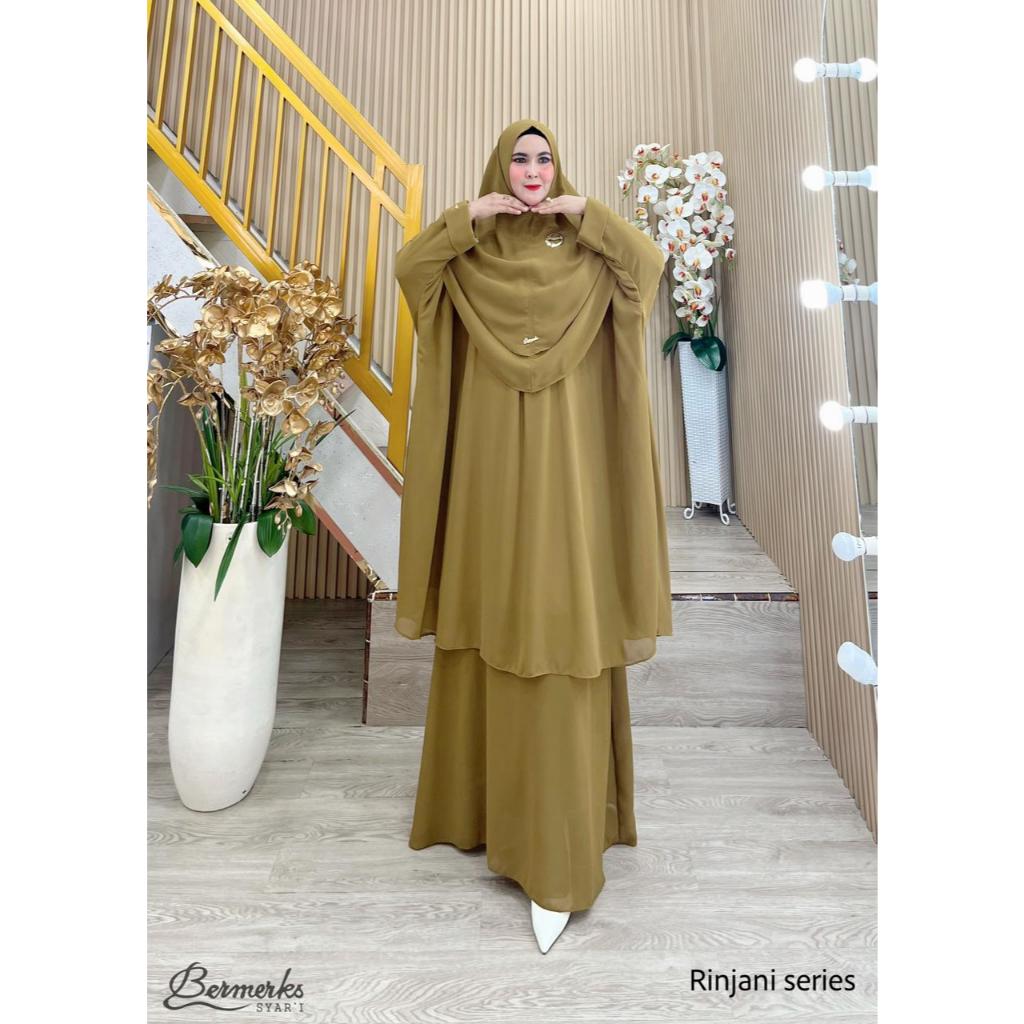 RINJANI SET ROK MALAY KHIMAR SERIES CERUTY BABYDOLL ORI BERMERK SYARI SET POLOS TERBARU