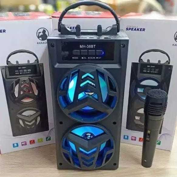 SPEAKER BLUETOOTH MH-38 BT SPEAKER WIRELLES FREE MIC KABEL SPEAKER MIC BLUETOOTH MH - 38