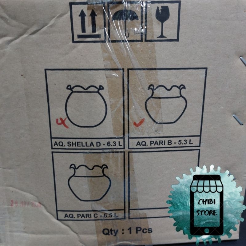 AQUARIUM KACA BULAT 5.3LITER / AQUARIUM BULAT 5.3LTR / FISH BOWL 5.3 LITER / AQUARIUM TOPLES 5.3 LIT