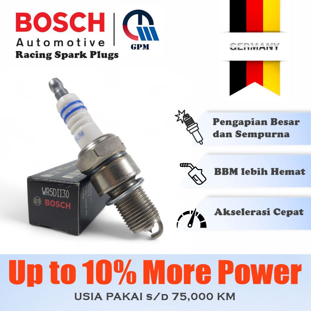 Busi Iridium Bosch Ninja R, Ninja RR, Satria 2 Tak, RXZ, NSR150, NSR SP, NSR RR, Tiara, 125Z, Touch 