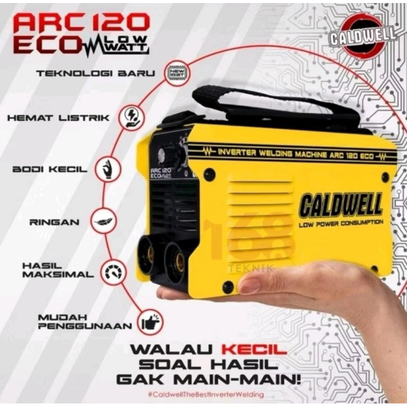 168Teknik Trafo Las Inverter CALDWELL ARC120 ECO 450 Watt/Mesin Las 450 Watt CALDWELL ARC 120 ECO AS