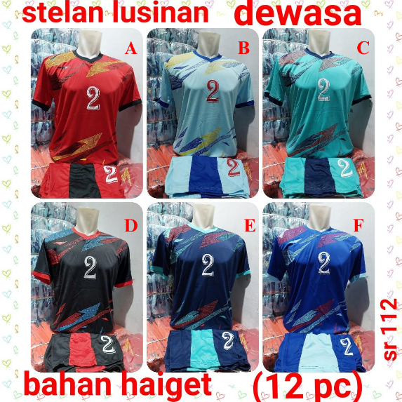 KAOS TIM STELAN JERSEY BOLA / FUTSAL / VOLLEY (LUSINAN/12pc) HYGET SUPER DEWASA