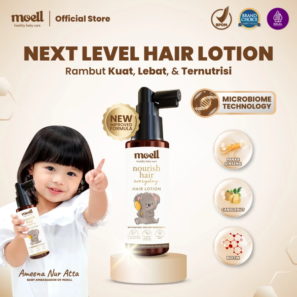 MOELL Hair Lotion / Baby Hair Lotion Moell / Hair Lotion Baby / Hair Lotion Bayi / Hair Lotion Anak 