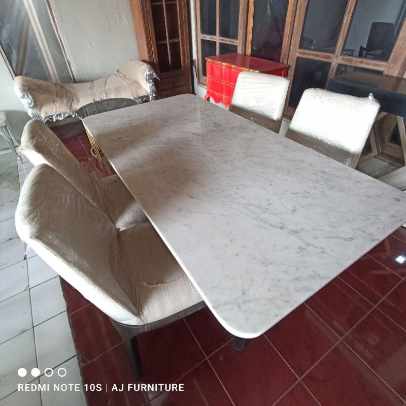 kursi makan kursi tamu top marmer 4 kursi kayu jati kursi bantalan