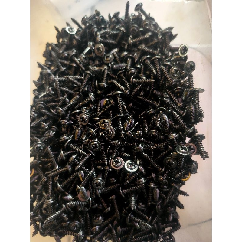 Sekrup/baut  taping hitam TR Final 2,5mm ( kemasan 50 pcs )