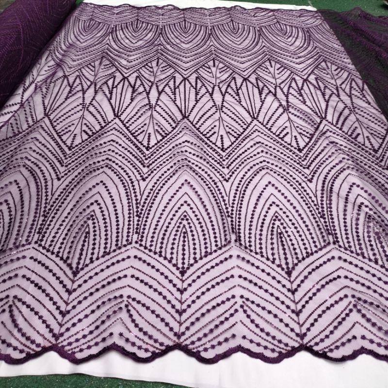 Promo bahan kain tile lace full full spangle / tile piramid payet /Kain Tile Payet Squeen / Kain Til