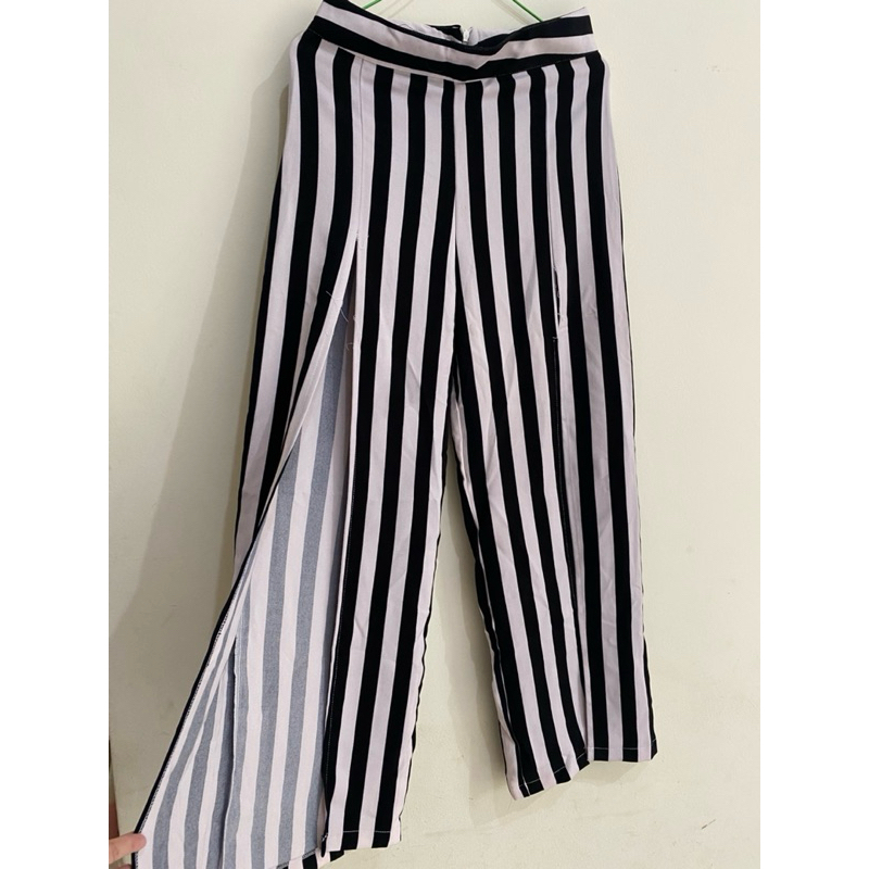Celana kulot preloved murah garis belahan depan size S