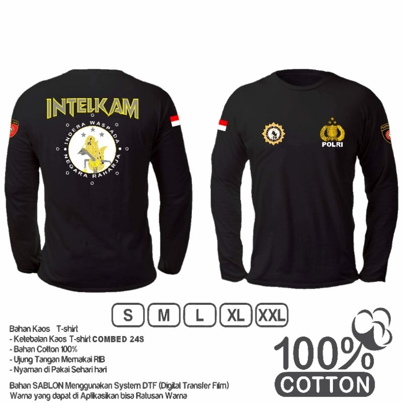 kaos intel lengan panjang/intelkam terbaru