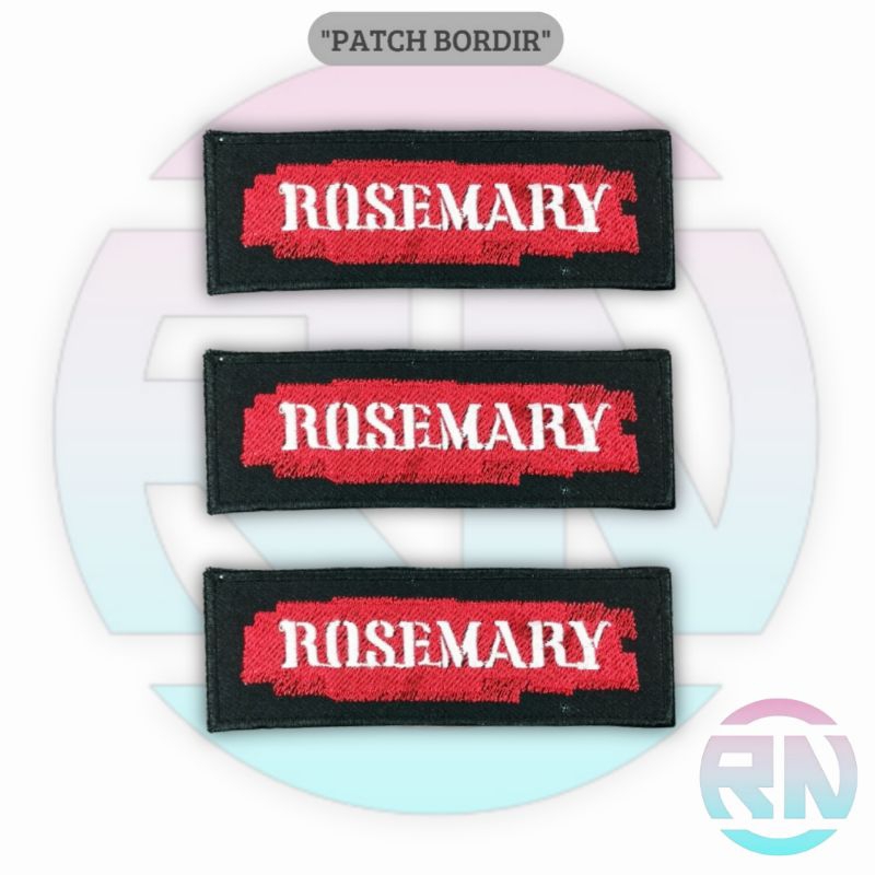 Emblem Patch Bordir Jahit Band ROSEMARY Logo Iron Patch Bordir Aksesoris Emblem Band Bordir Patch Ba