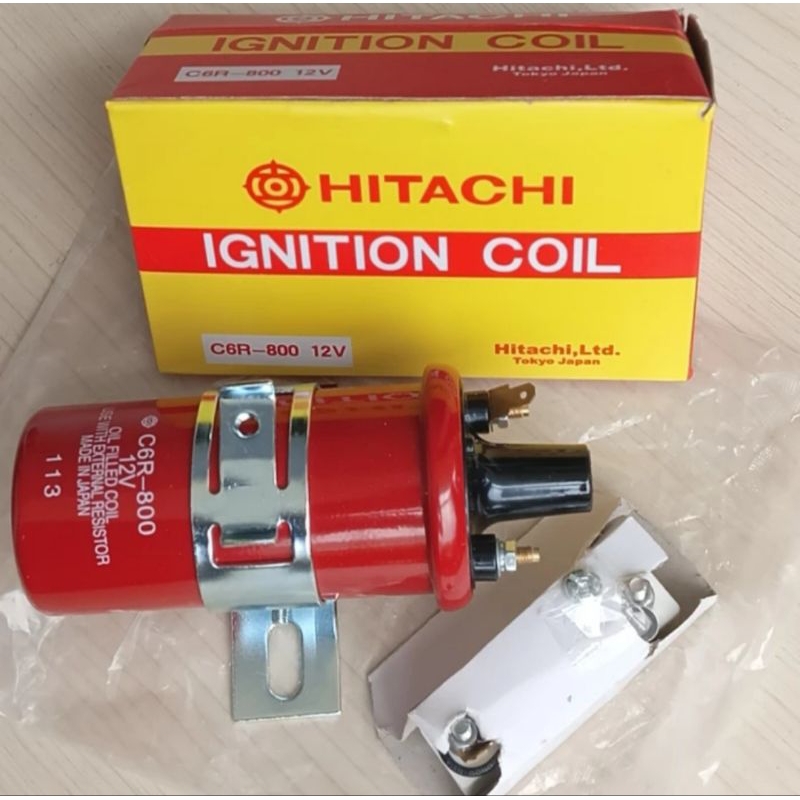 Coil Ignition Koil Hitachi 12 Volt Universal mobil Toyota Kijang 5K 7K Suzuki Carry Extra Futura