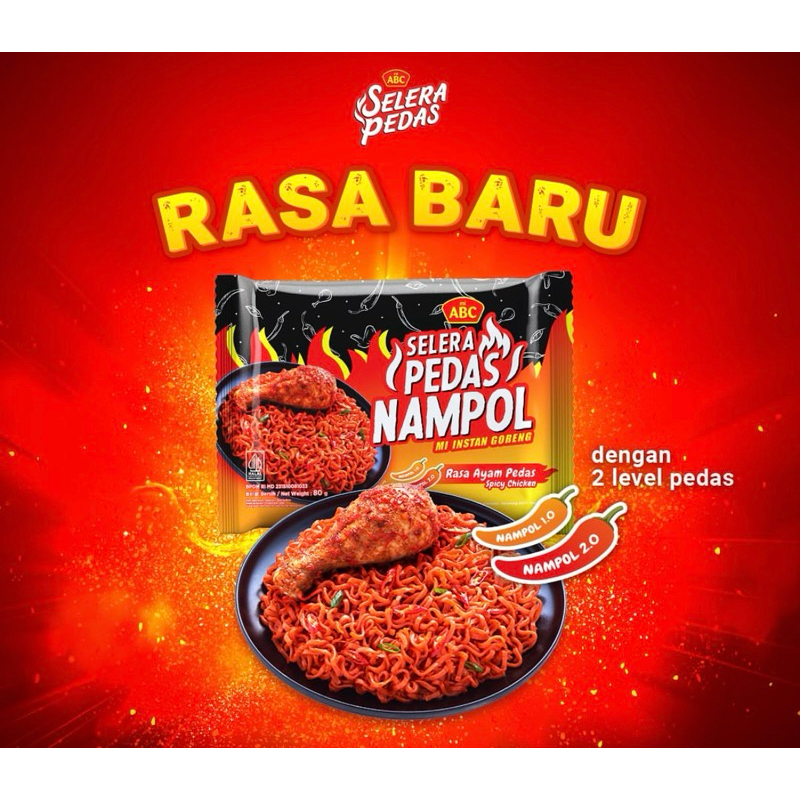 

Mi ABC Selera Pedas Nampol ayam Pedas 1CRT isi 40pc