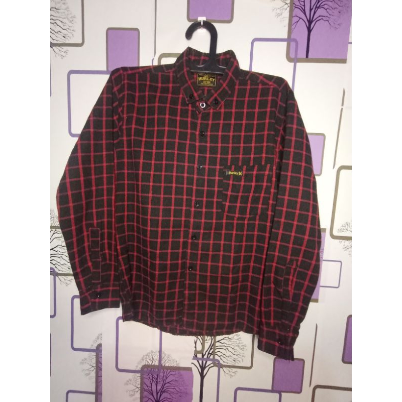 Hurley kemeja kotak-kotak (barang preloved/barang bekas)