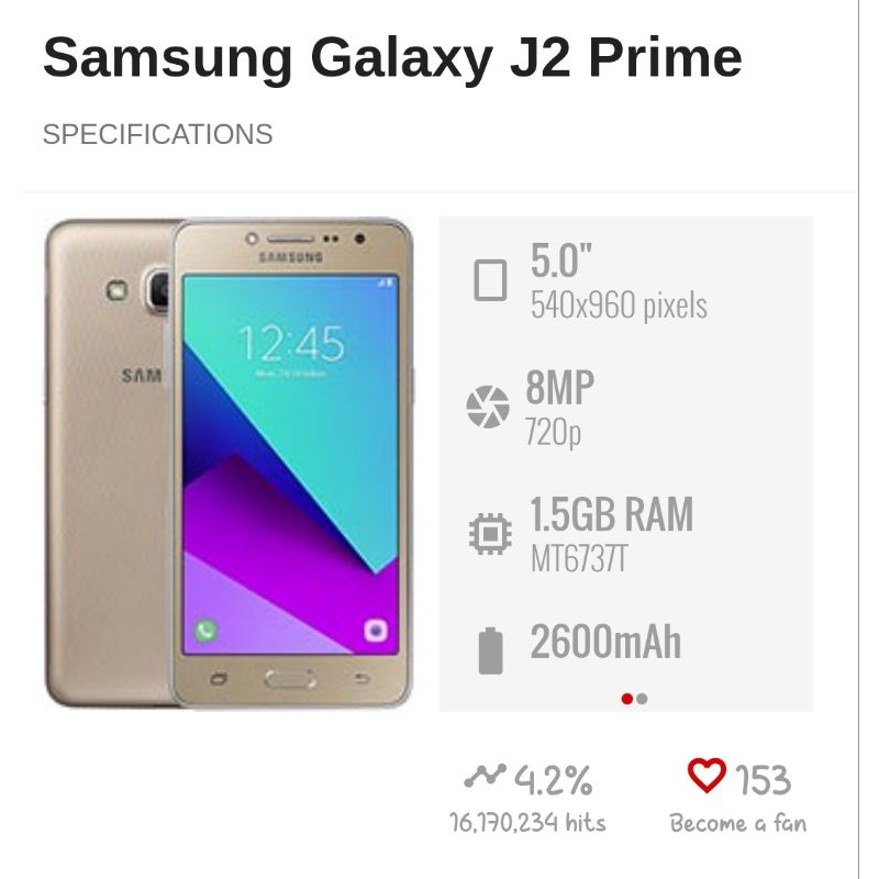 Samsung J2 Prime Second