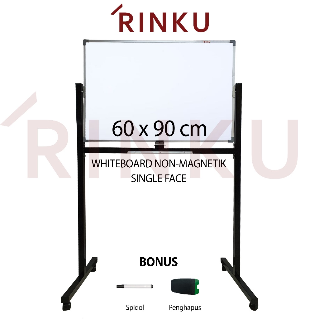 

Papan Tulis Whiteboard Standing Non Magnetik Single Face Rinku 60x90 cm