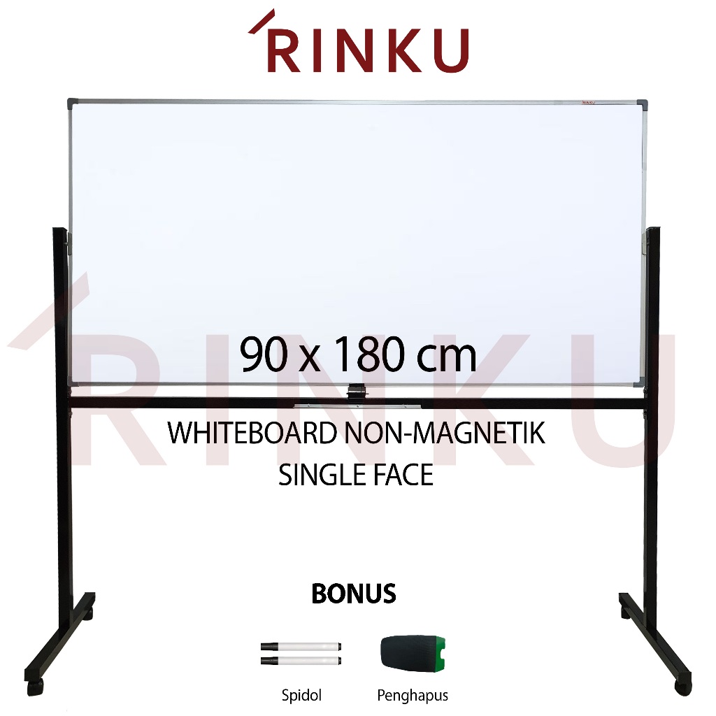 

Papan Tulis Whiteboard Standing Non Magnetik Single Face Rinku 90x180 cm