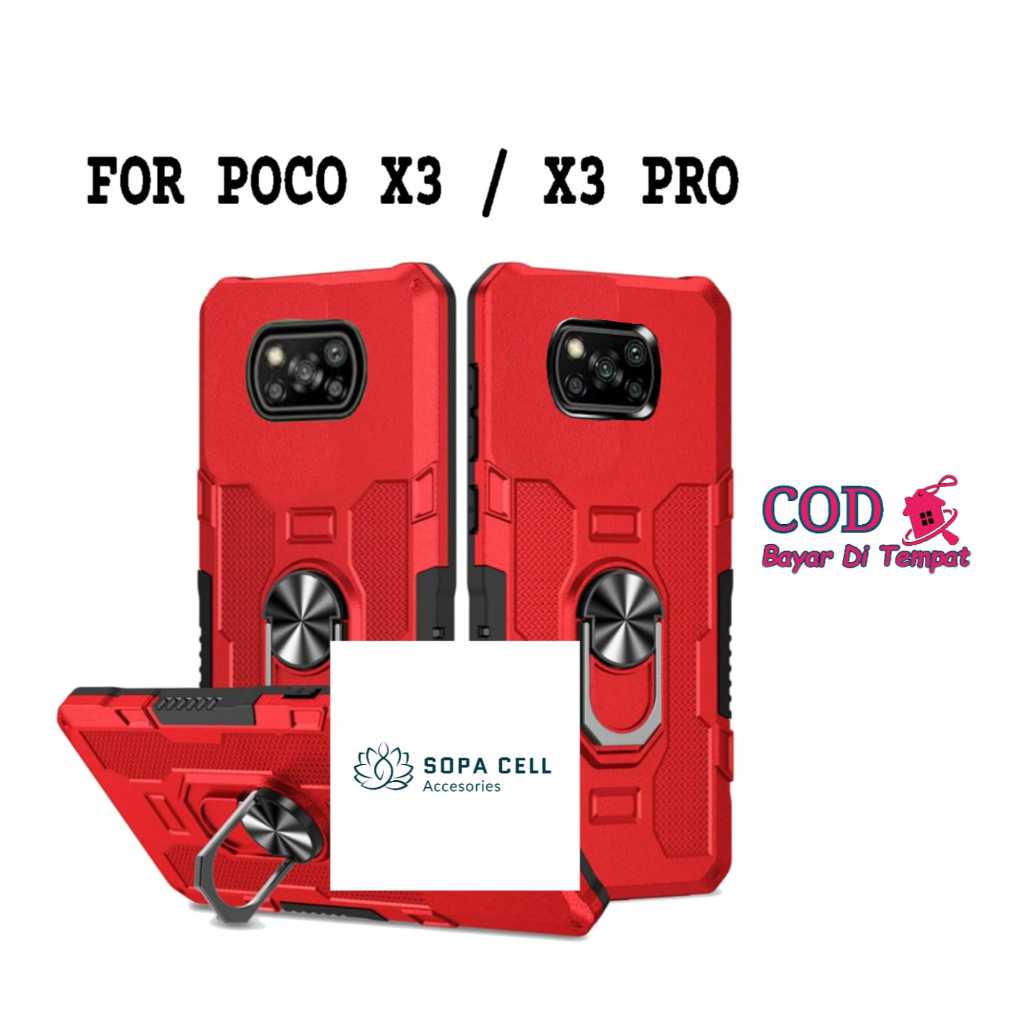 CASING HP UNTUK XIAOMI POCO X3/X3 PRO CASE ROBOT HIT EYE RING CASING STANDING NEW COVER