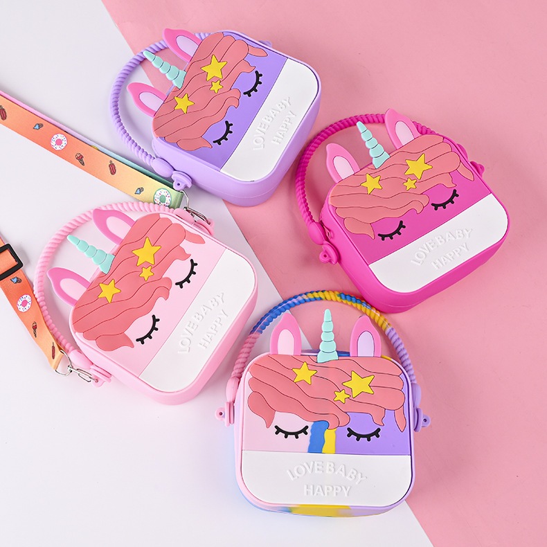 Caseku - Tas Anak Kecil /Jelly Rubber Silikon Tas Selempang Anak Lucu Karakter  Unicorn Kuda Poni