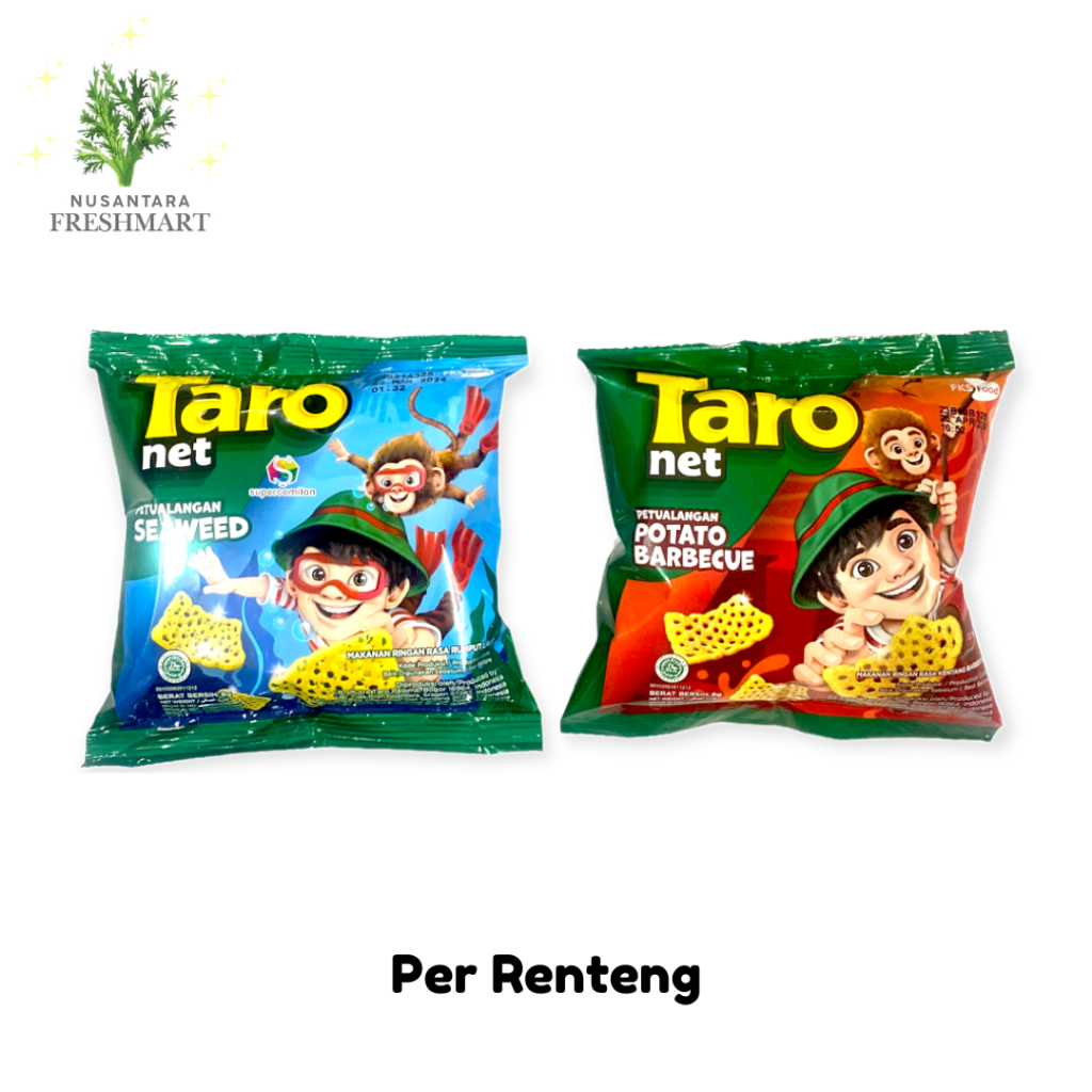 

[Nusantara Freshmart] Taro Net 8 gr Snack Seaweed Potato Barbecue Per Renteng