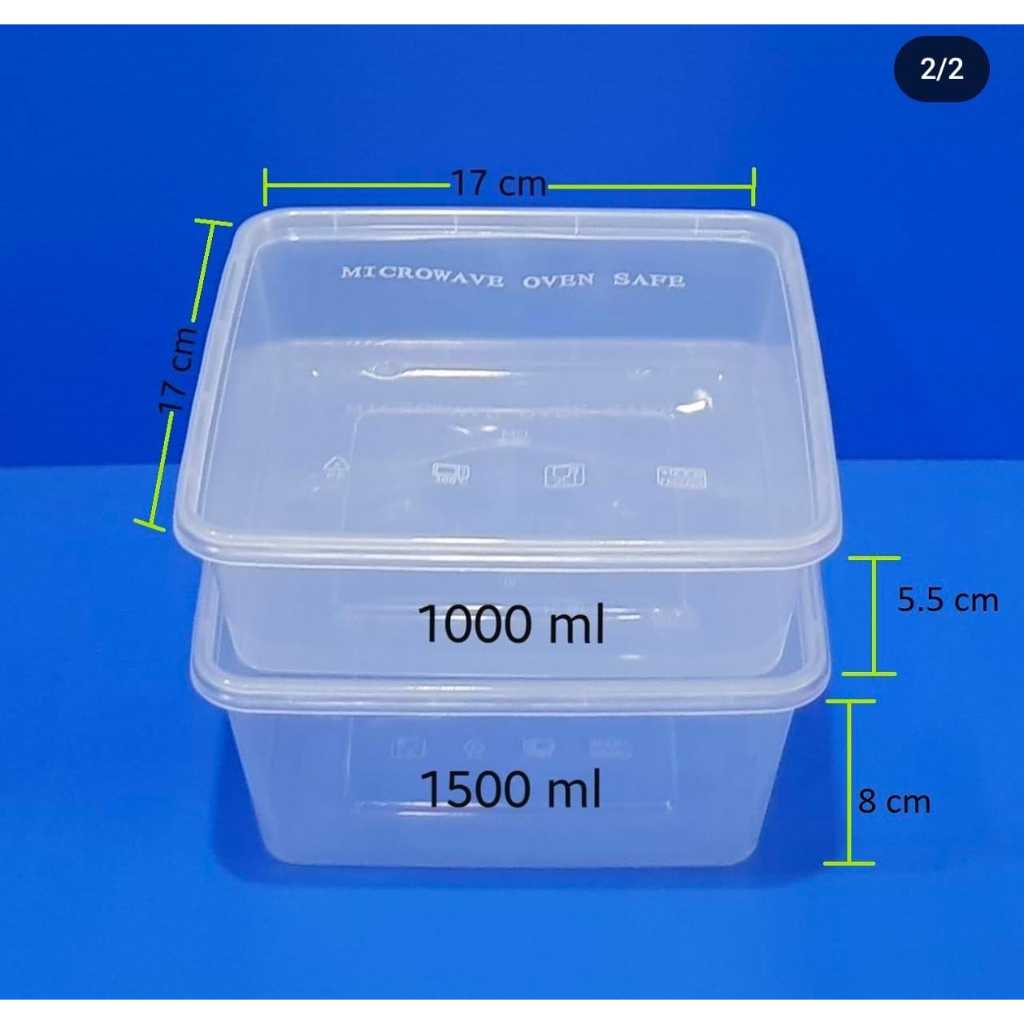 Thinwall 1000 Ml SQ Kotak Tempat Makan Toples Plastik 1000Ml 1500ml