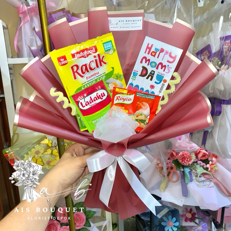 

buket hari ibu || bucket hari ibu || buket bumbu dapur || buket sabun || buket bunga || bouquet mothers day