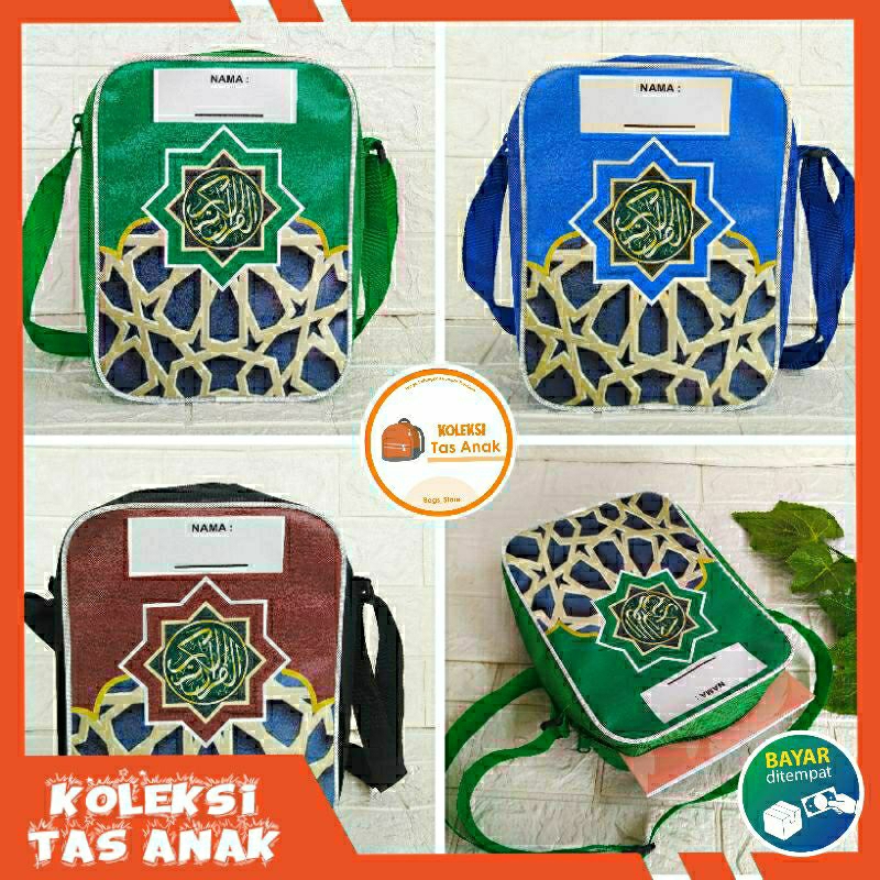 Tas Slempang Ngaji Al Qur'an Tas Slempang Anak Perempuan & Laki-laki Muat Buku Tulis