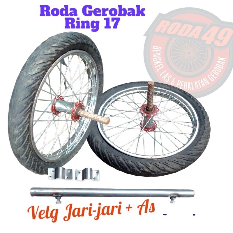 Roda gerobak dorong Ring 17 & 14 velg jari jari