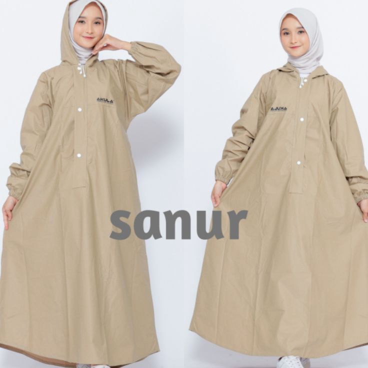 Pusat Importir  Jas Hujan Akula Mantel Gamis Wanita Muslimah Syari Bahan Tebal Elastis