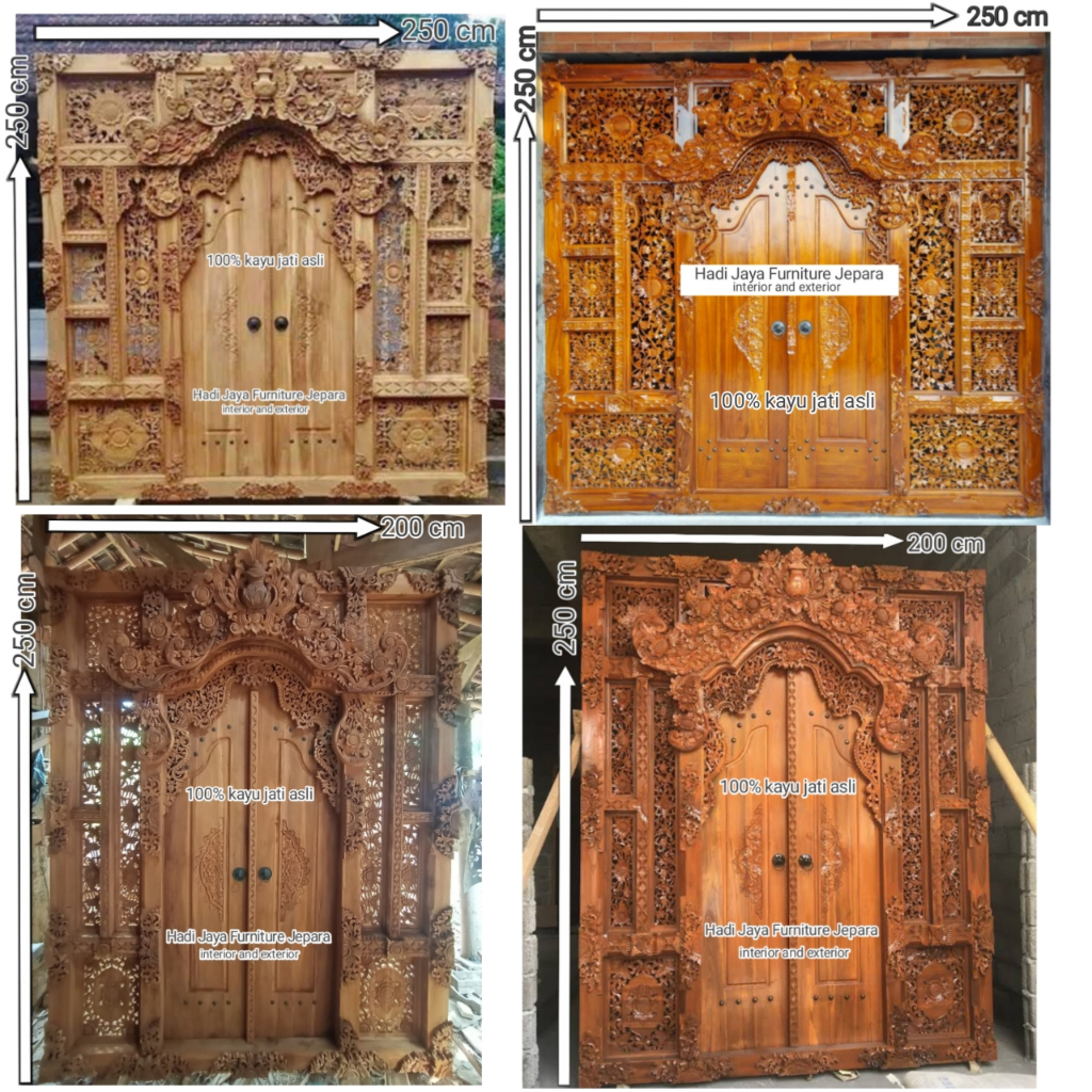 pintu gebyok style motif bali ukiran kayu jati