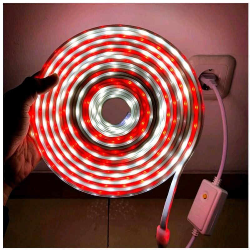 Lampu LED strip selang Merah putih per Meter anti air