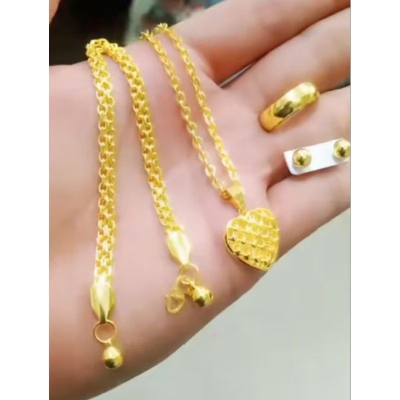 set perhiasan titanium anti karat anti luntur