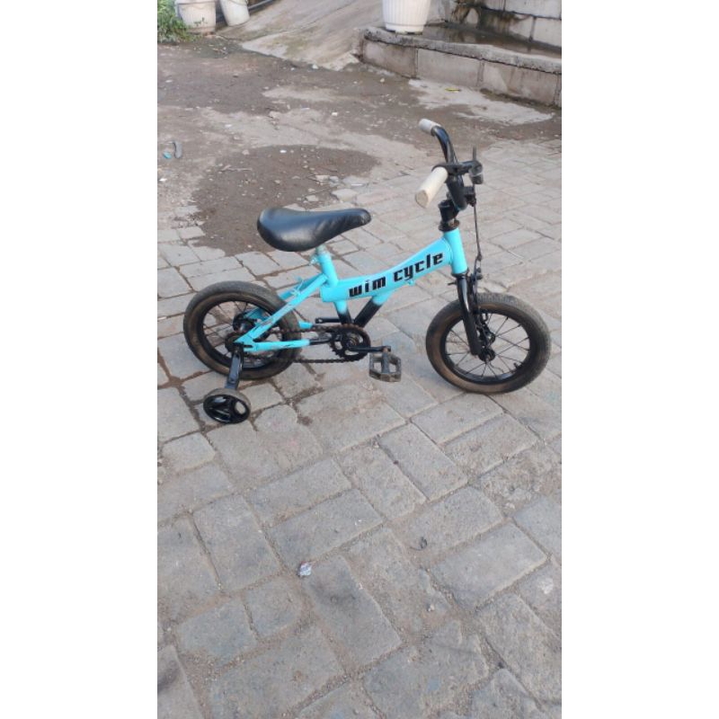 SEPEDA BEKAS UK 12" WIMCYCLE / SEPEDA ANAK SECOND UKURAN 12 INCH MERK WIMCYCLE REPAINT (CAT ULANG) D