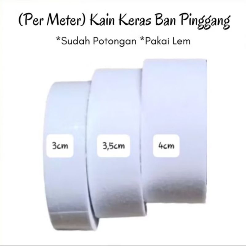 (Per Meter) Kain Keras potongan dengan lem untuk lapisan Ban Pinggang/Manset/Kerah Kemeja