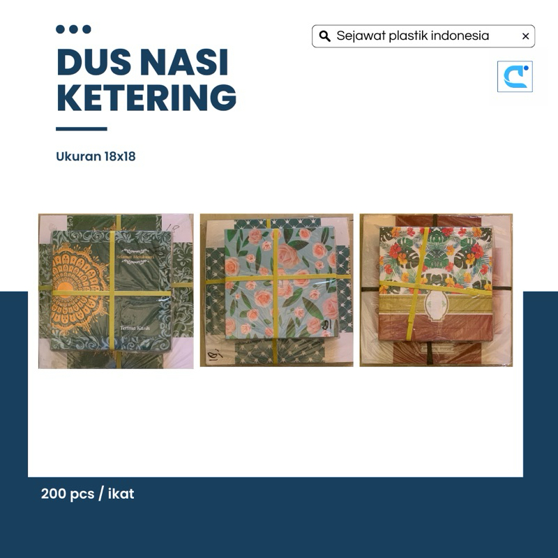 

Dus katering motif 18x18 tutup pisah