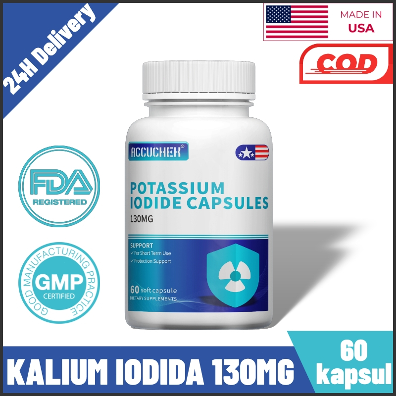 Iodida Potasium 130MG, Suplemen Alami untuk Kesehatan Tiroid dan Fungsi Metabolisme 60 Kapsul