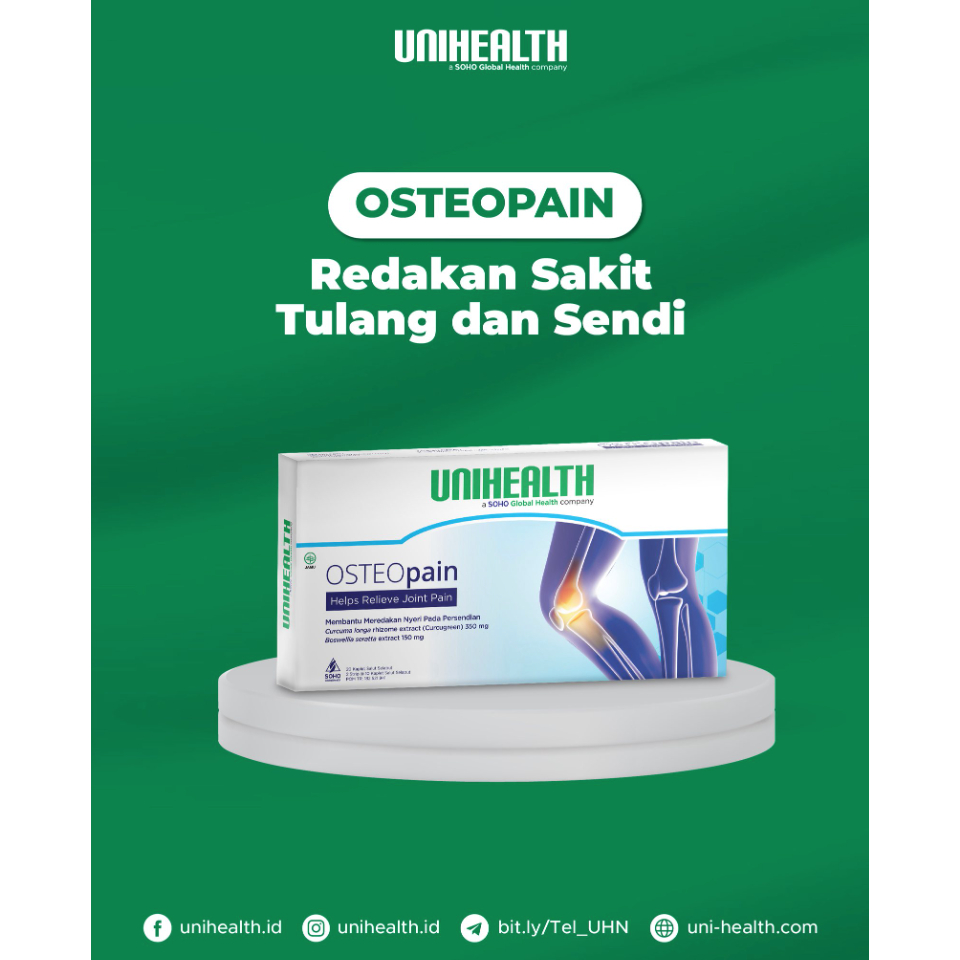 Osteopain Unihealth Redakan Sakit Tulang dan Sendi 20 Kaplet tulang