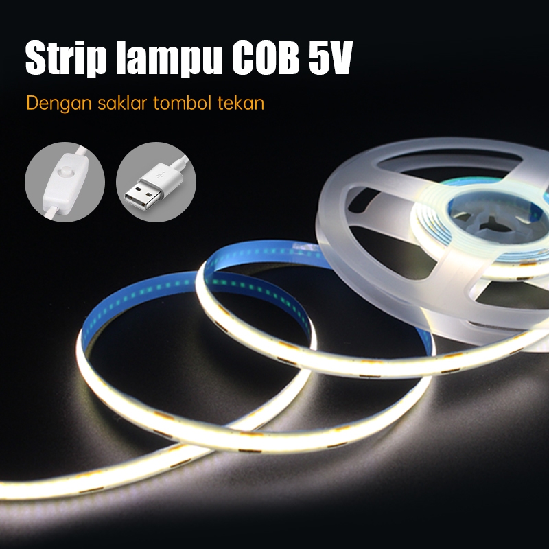 Strip Lampu Latar Belakang TV LED COB 5V USB 5V Ruangan 2M 3M Putih Hangat