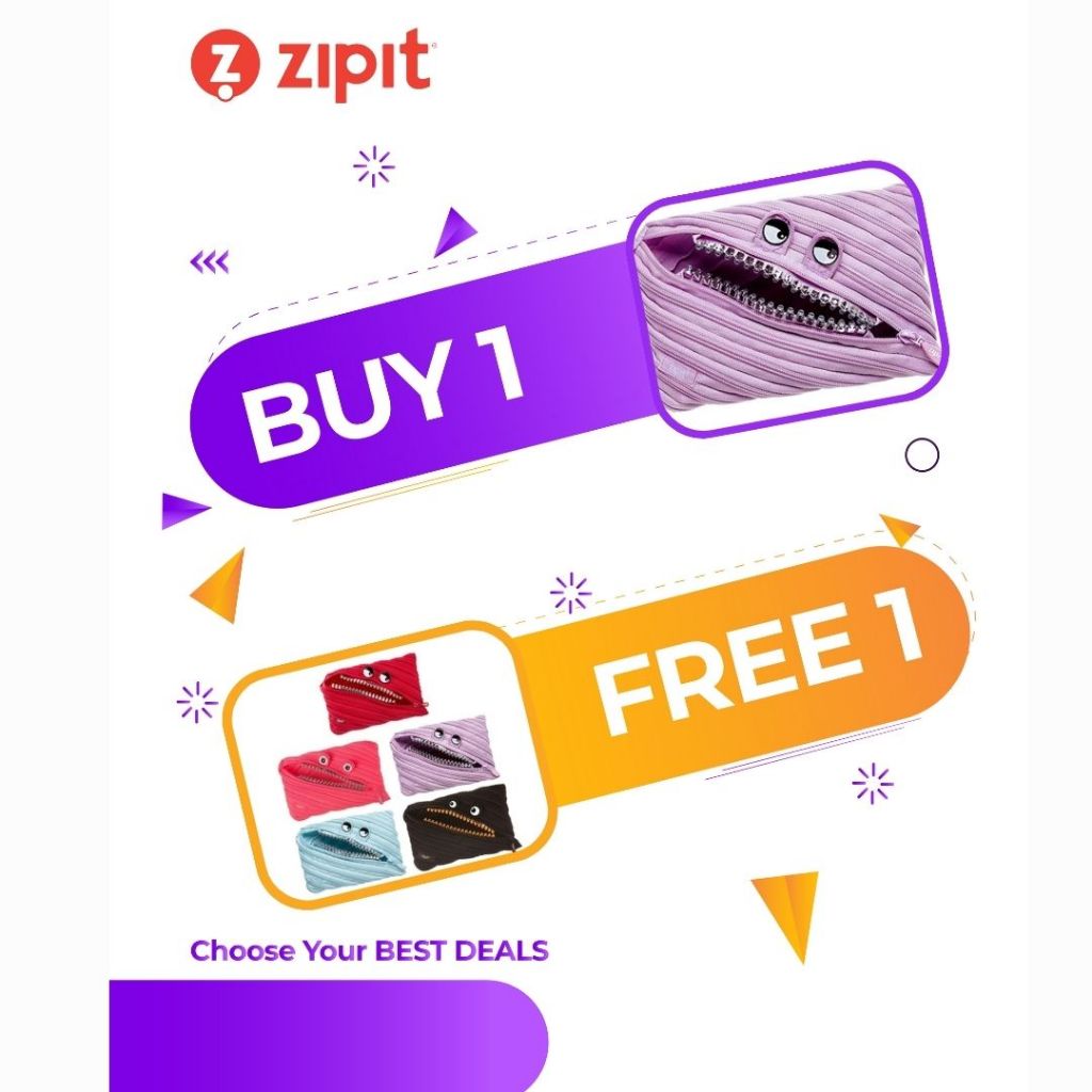 

TWIN PACK (BUY 1 GET 1 FREE) Zipit Grillz Monster Jumbo Pouch - Lilac