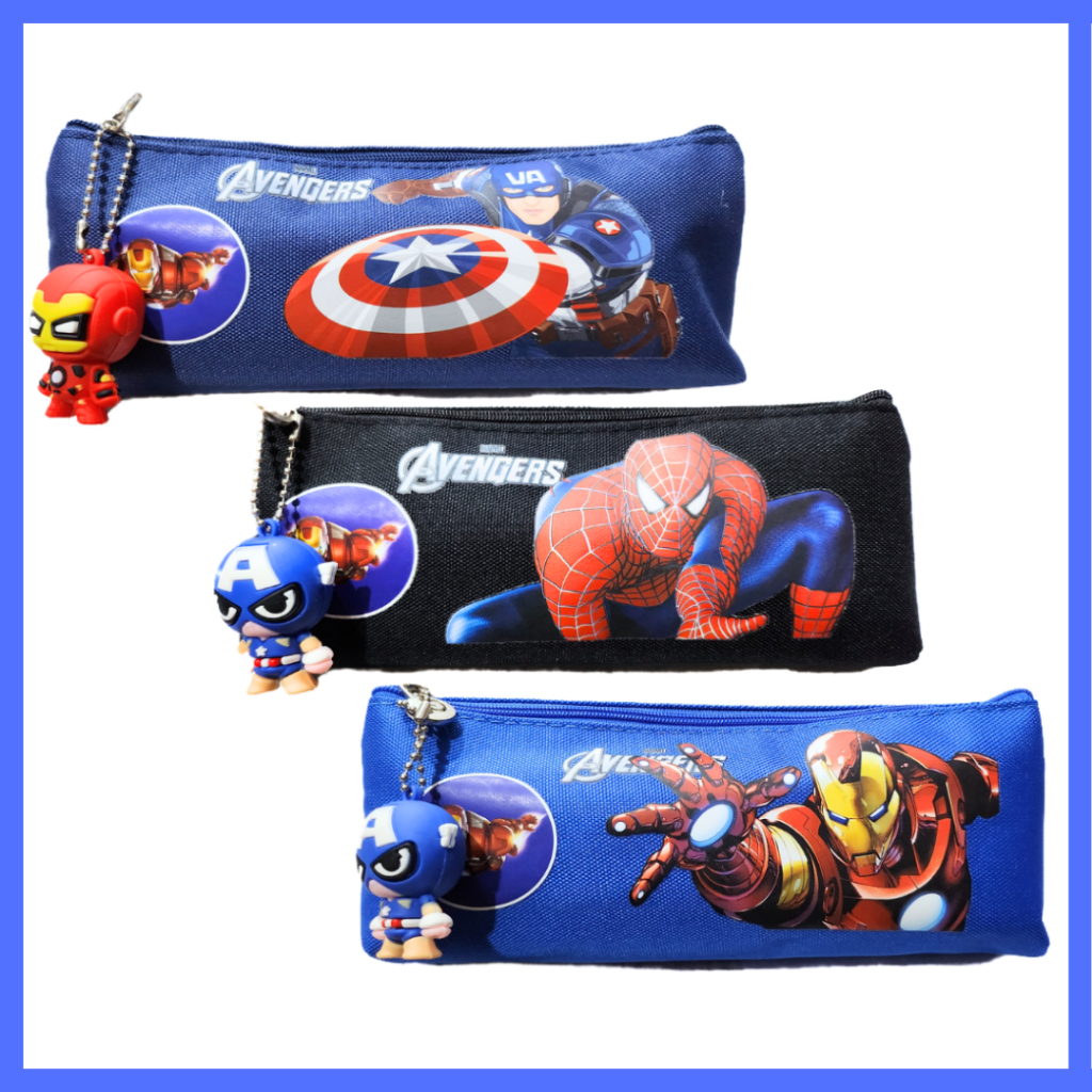 

Kotak Tempat pensil 1 zipper premium pencil case pouch Avenger Iron Man Spiderman